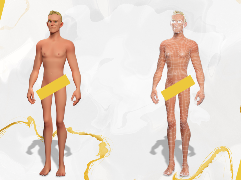 Cartoon Prisoner in Orange Jumpsuit 3D Model