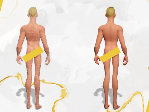 Cartoon gevangene in oranje jumpsuit 3D Model