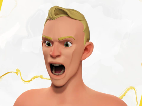 Cartoon gevangene in oranje jumpsuit 3D Model