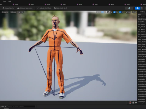 Cartoon gevangene in oranje jumpsuit 3D Model