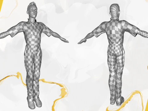 Cartoon gevangene in oranje jumpsuit 3D Model