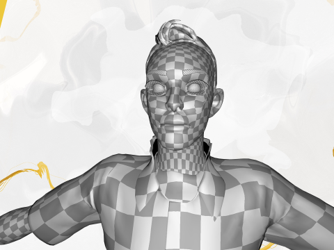 Cartoon Prisoner in Orange Jumpsuit 3D Model