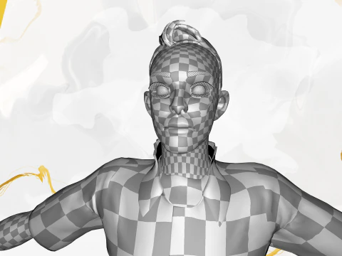 Cartoon gevangene in oranje jumpsuit 3D Model