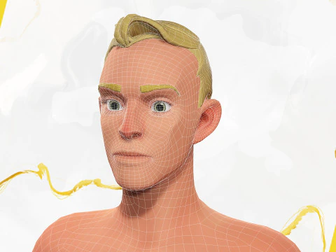 Cartoon Gentleman in Fancy Waistcoat 3D Model