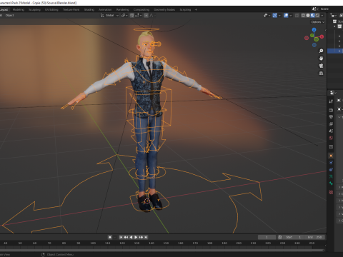 Cartoon Gentleman in Fancy Waistcoat Model 3D