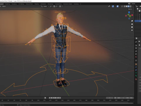 Cartoon Gentleman in Fancy Waistcoat 3D Model