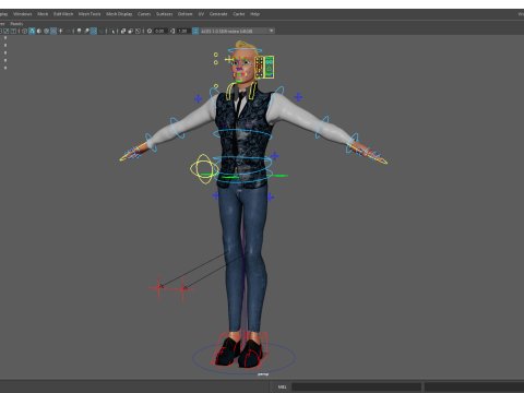 Cartoon Gentleman in Fancy Waistcoat Model 3D