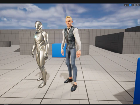 Cartoon Gentleman in Fancy Waistcoat 3D Model
