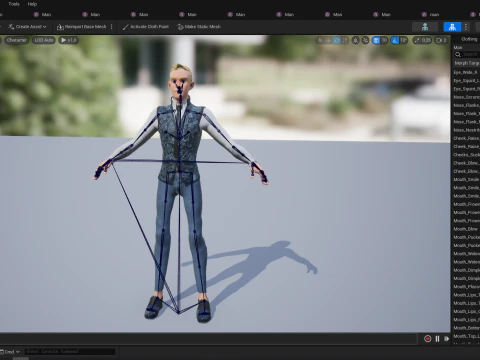Cartoon Gentleman in Fancy Waistcoat 3D Model