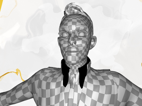 Cartoon Gentleman in Fancy Waistcoat Model 3D