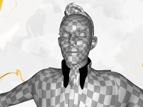 Cartoon Gentleman in Fancy Waistcoat 3D Model