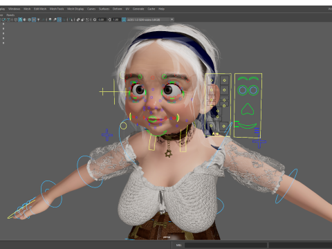 Farm Elderly Woman with Traditional Outfit 3Dモデル
