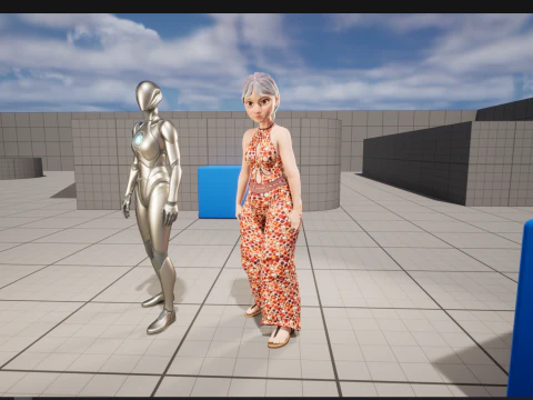Curvy old lady character in swimsuit bikini 3D Model