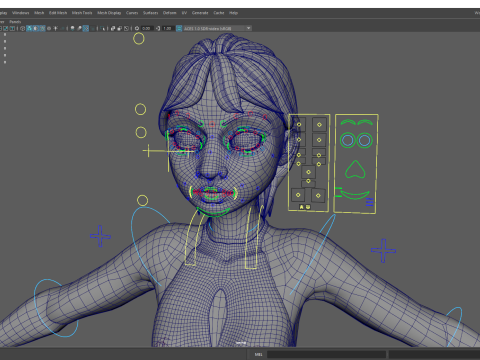 Stylized Elderly Woman in Retro Outfit 3D-Modell