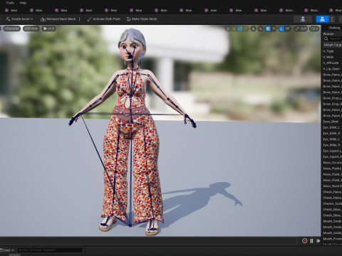 Stylized Elderly Woman in Retro Outfit 3D-Modell