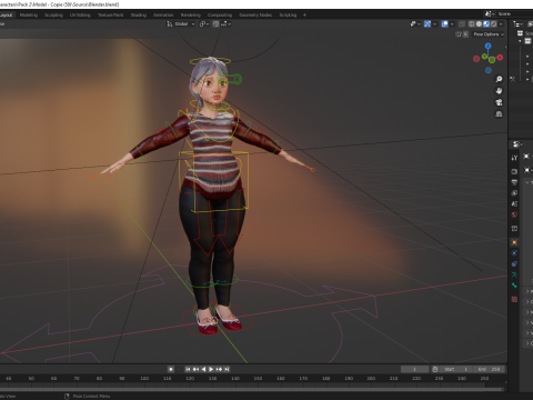 Animated mother character in winter casual outfit 3Dモデル