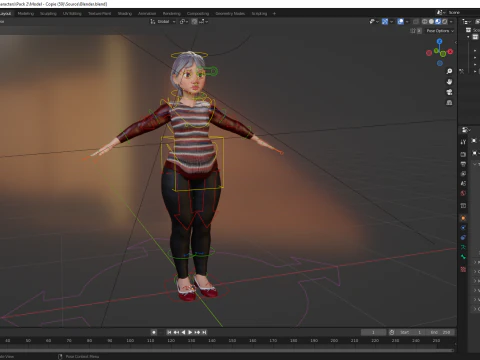 Animated mother character in winter casual outfit 3D Model