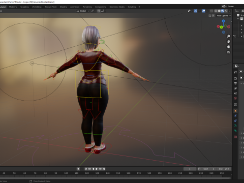 Animated mother character in winter casual outfit 3Dモデル