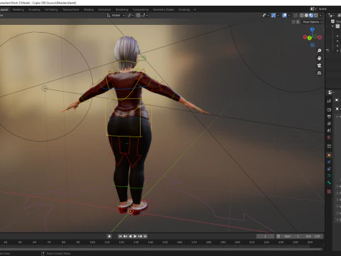 Animated mother character in winter casual outfit 3D Model