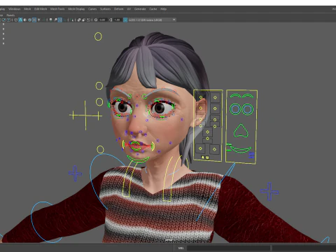Animated mother character in winter casual outfit 3D Model