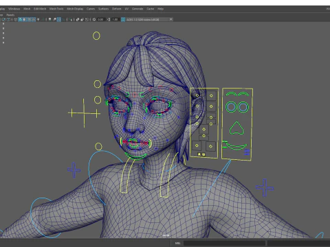 Animated mother character in winter casual outfit 3D Model