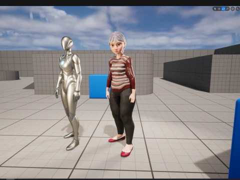 Animated mother character in winter casual outfit 3D Model