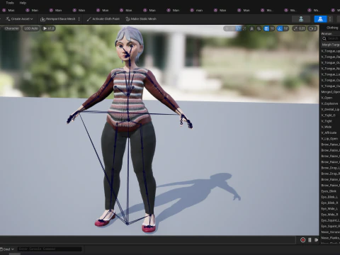 Animated mother character in winter casual outfit 3D Model