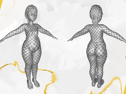 Animated mother character in winter casual outfit 3Dモデル