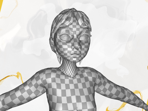 Animated mother character in winter casual outfit 3Dモデル
