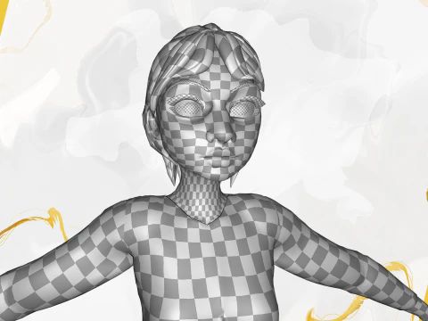 Animated mother character in winter casual outfit 3D Model