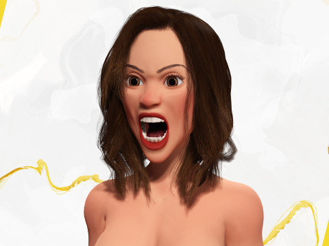Stylized Cartoon Woman in Swimsuit 3D Model