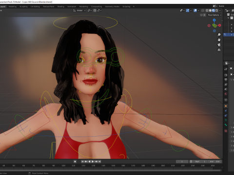 Stylized Cartoon Woman in Swimsuit 3D Model