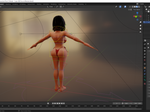 Stylized Cartoon Woman in Swimsuit 3D Model