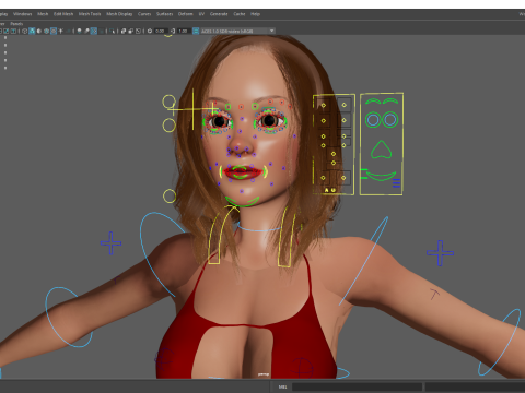 Stylized Cartoon Woman in Swimsuit 3D Model
