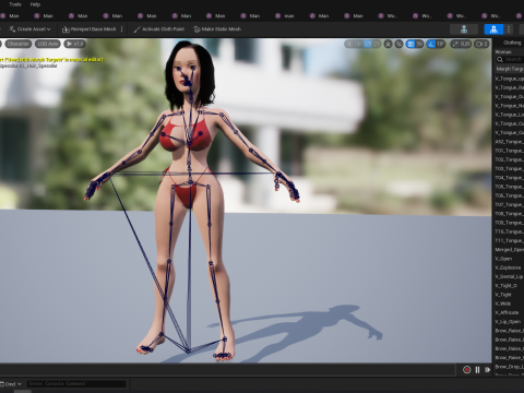 Stylized Cartoon Woman in Swimsuit 3D Model