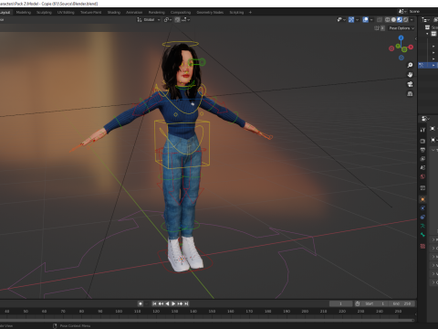 Toon Character woman with Sweater Modello 3D