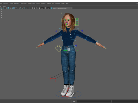 Toon Character woman with Sweater Modello 3D