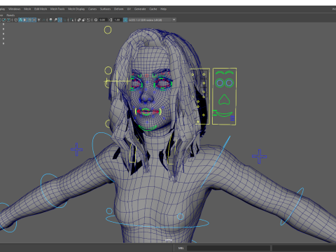 Toon Character woman with Sweater Modello 3D