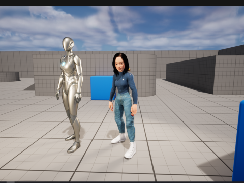Toon Character woman with Sweater Modello 3D