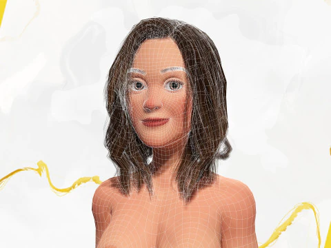 काल्पनिक पोशाक में समुद्री डाकू शैली वाली महिला नायक मध्यकालीन योद्धा 3D मॉडल