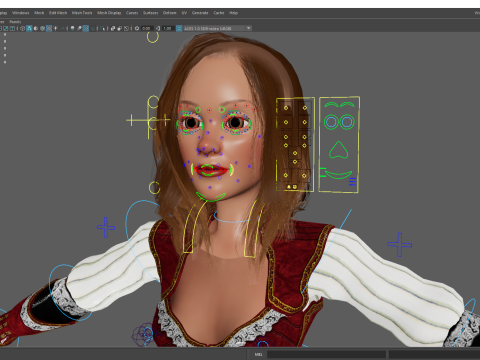 Pirate Stylized Female Hero Medieval Warrior in Fantasy Costume Modelo 3D