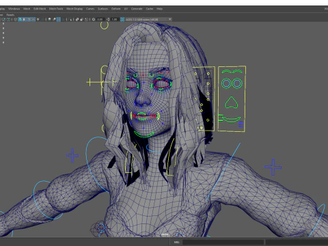 काल्पनिक पोशाक में समुद्री डाकू शैली वाली महिला नायक मध्यकालीन योद्धा 3D मॉडल