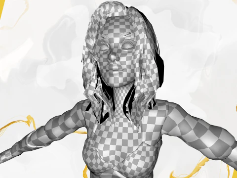 काल्पनिक पोशाक में समुद्री डाकू शैली वाली महिला नायक मध्यकालीन योद्धा 3D मॉडल