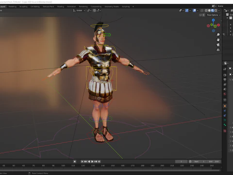 Cartoon Roman soldier in armor with battle outfit 3D Model
