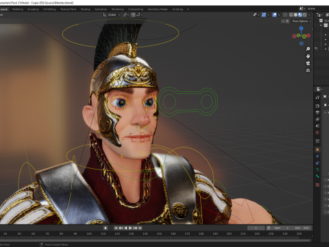 Cartoon Roman soldier in armor with battle outfit Modello 3D