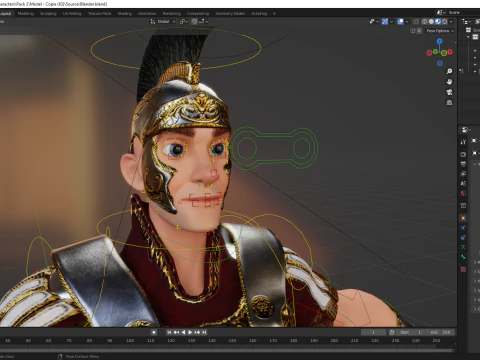 Cartoon Roman soldier in armor with battle outfit 3D Model