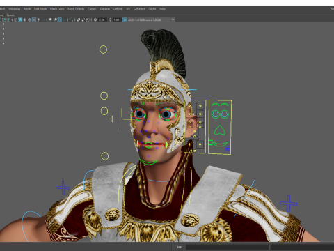 Cartoon Roman soldier in armor with battle outfit Modello 3D
