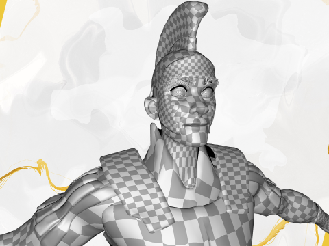 Cartoon Roman soldier in armor with battle outfit Modello 3D