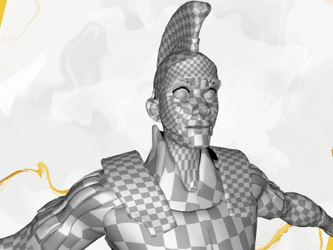 Cartoon Roman soldier in armor with battle outfit 3D Model