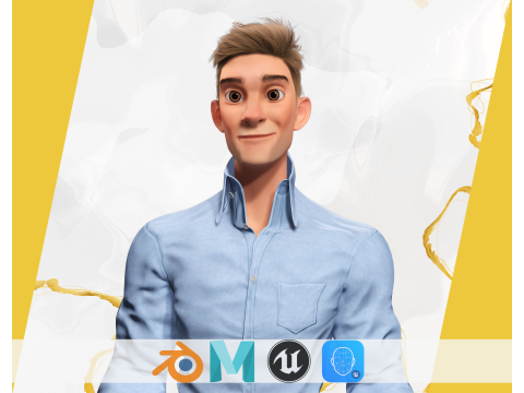 Toon Modern Man classic in Slim Fit Clothes 3D Model